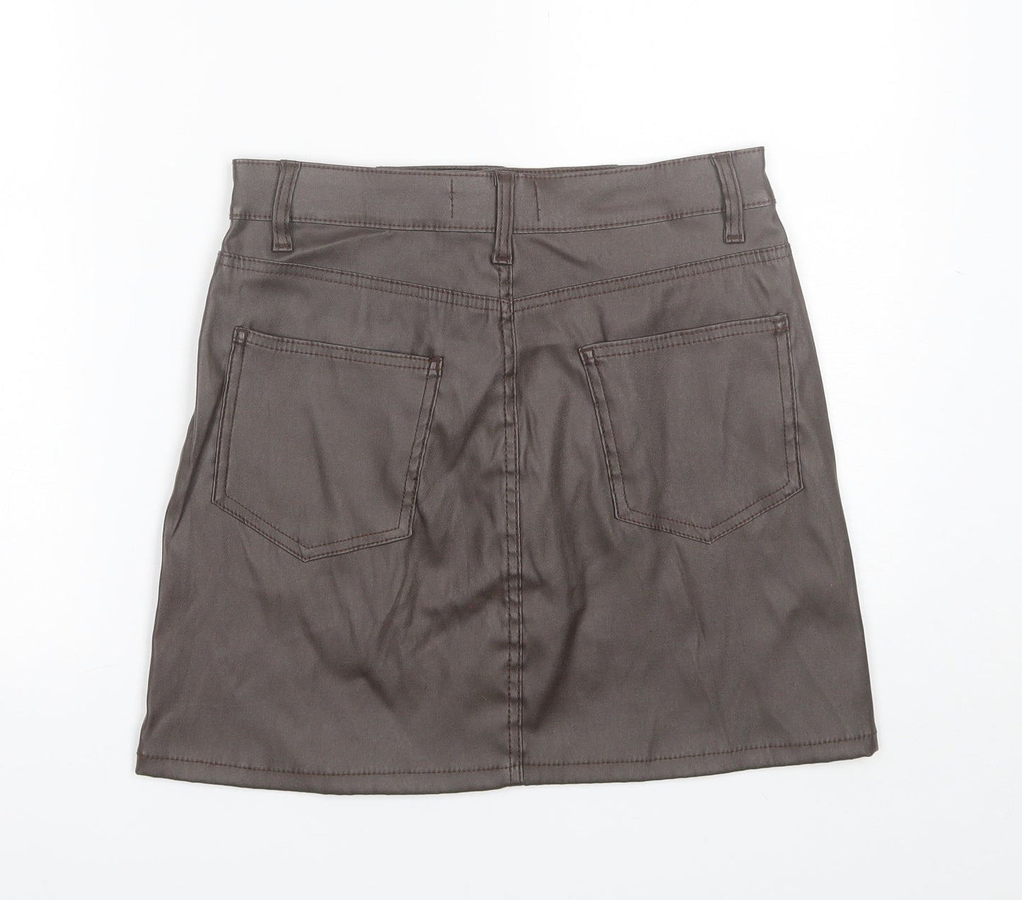 Denim & Co. Womens Brown  Polyester Mini Skirt Size 10