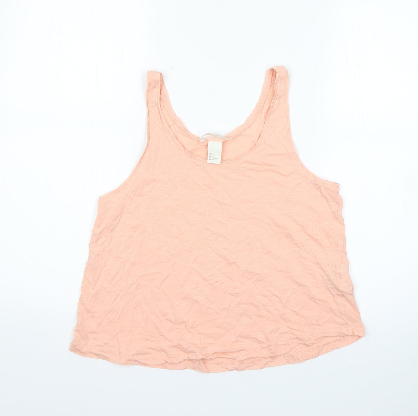 H&M Womens Orange  Cotton Basic Tank Size S Round Neck