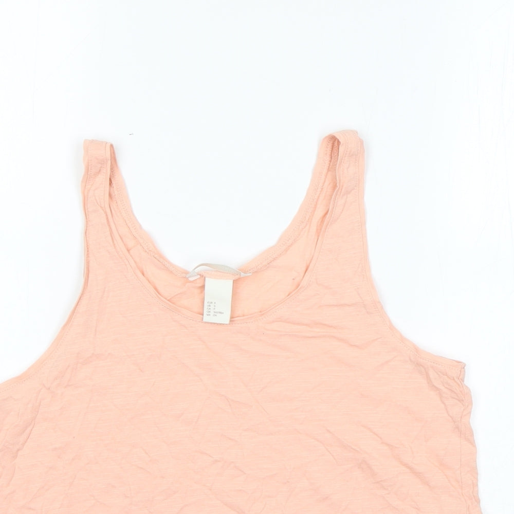 H&M Womens Orange  Cotton Basic Tank Size S Round Neck