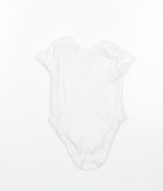 George Boys White  Cotton Romper One-Piece Size 0-3 Months