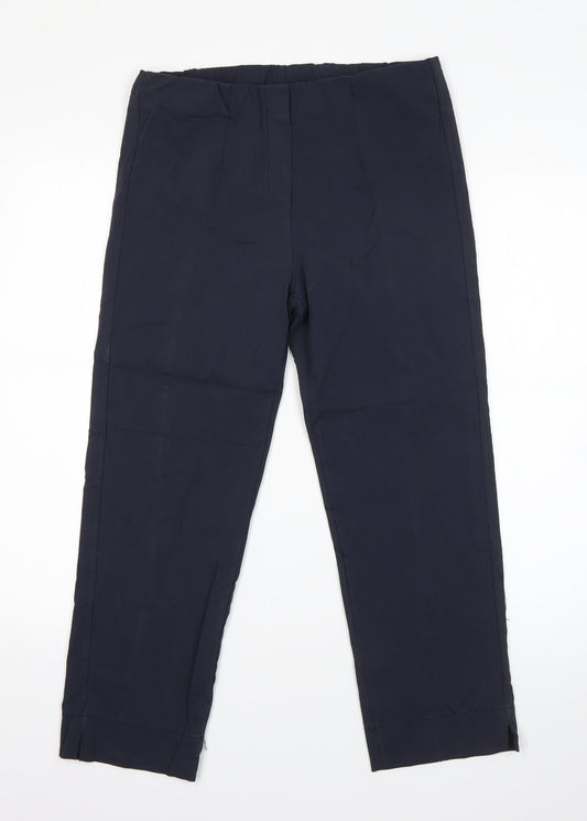 Preworn Womens Blue  Viscose Dress Pants Trousers Size L L23 in Regular