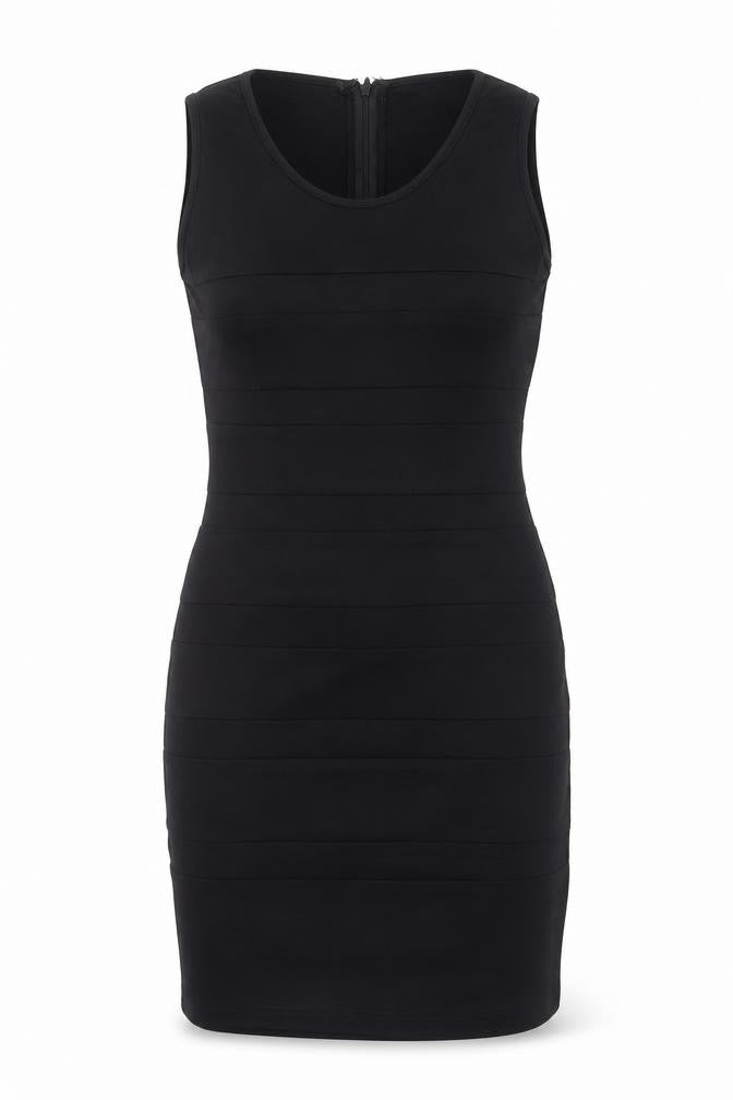 IMAGES Womens Black  Nylon Pencil Dress  Size 14  Round Neck