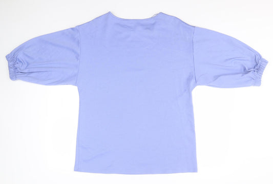 Papaya Womens Blue Round Neck  Polyester Pullover Jumper Size 10