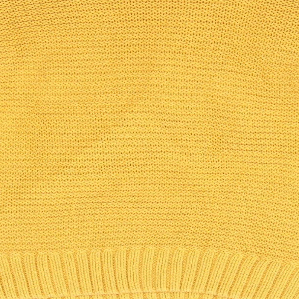 H&M Womens Yellow Round Neck  Cotton Pullover Jumper Size XS