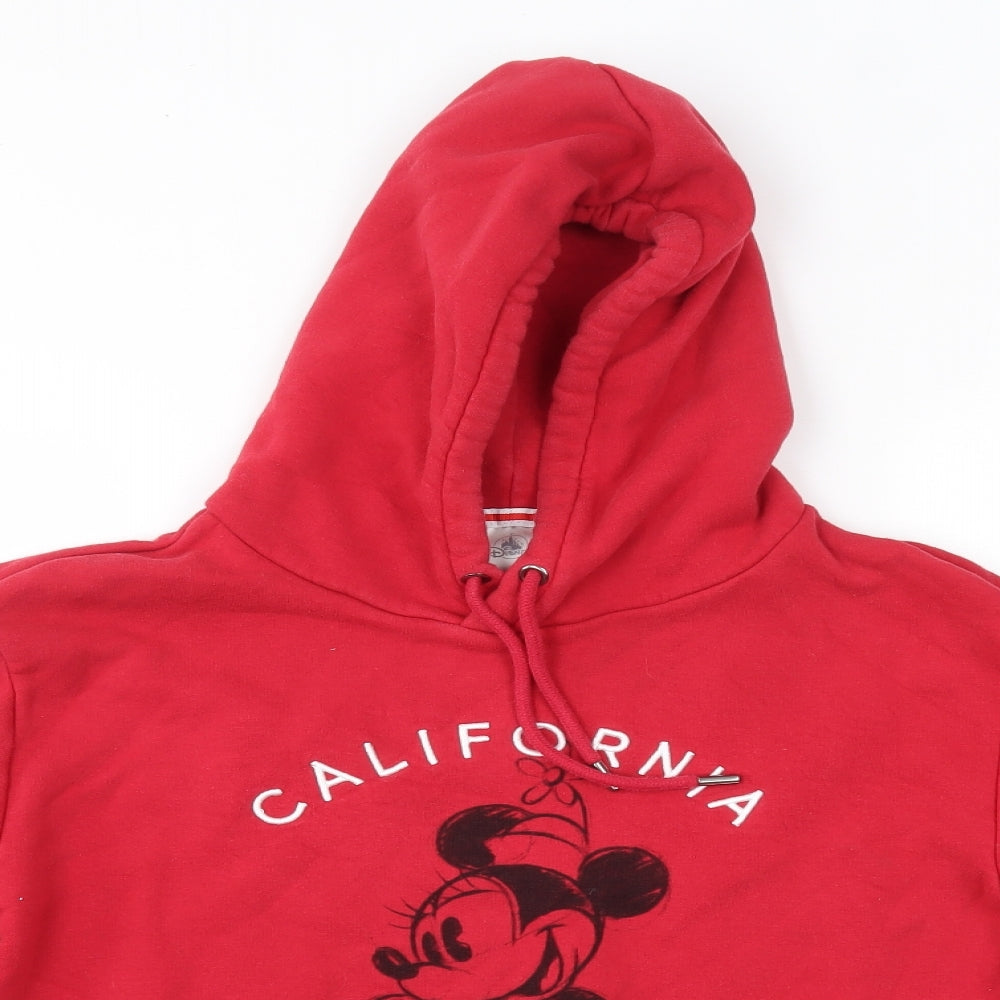 Disney Mens Red  Cotton Pullover Hoodie Size S   - Minnie Mouse California