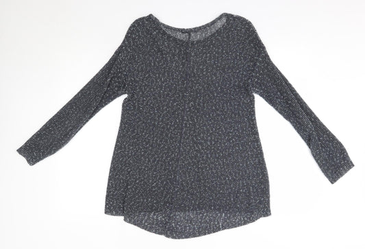 M&S Womens Blue Round Neck  Acrylic Pullover Jumper Size 14