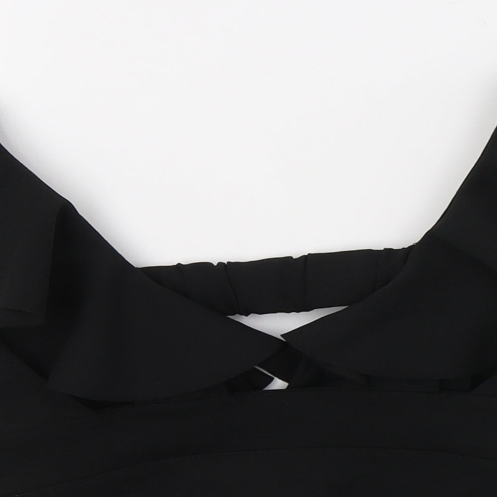 River Island Womens Black   Cropped Blouse Size 6 V-Neck