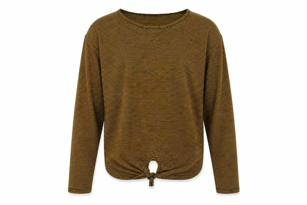 Miss E-Vie Girls Yellow Crew Neck Striped Polyester Pullover Jumper Size 13-14 Years
