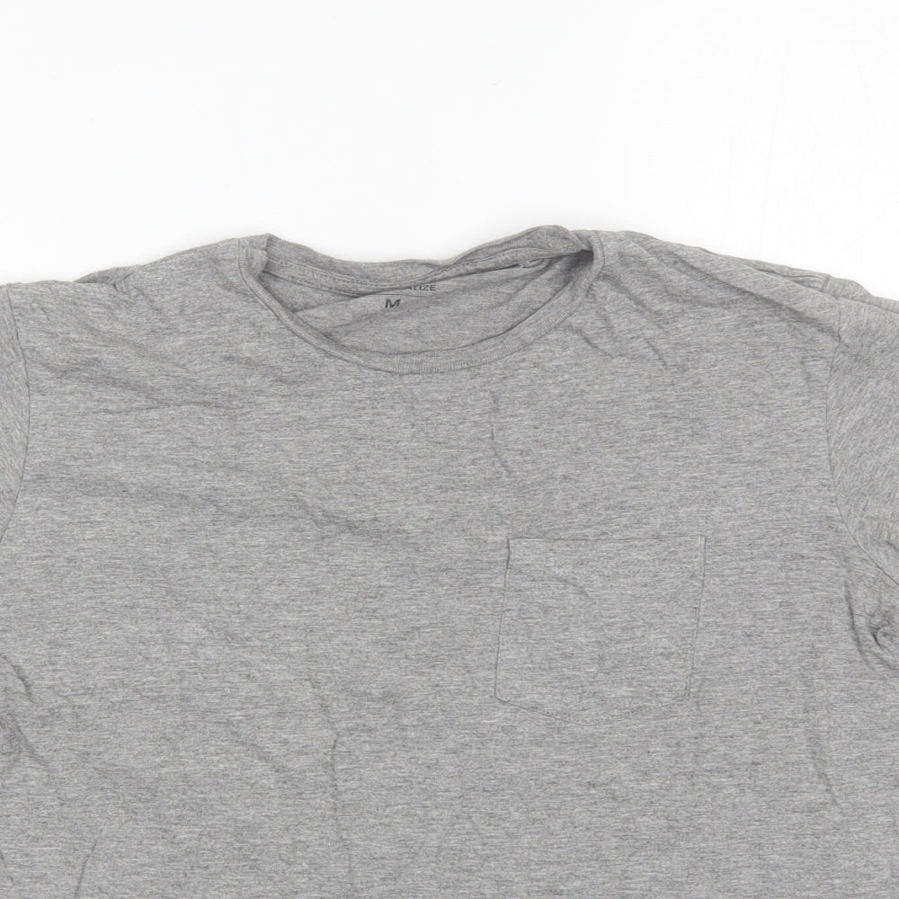 Industrialize Womens Grey  Cotton Blend Basic T-Shirt Size M Round Neck