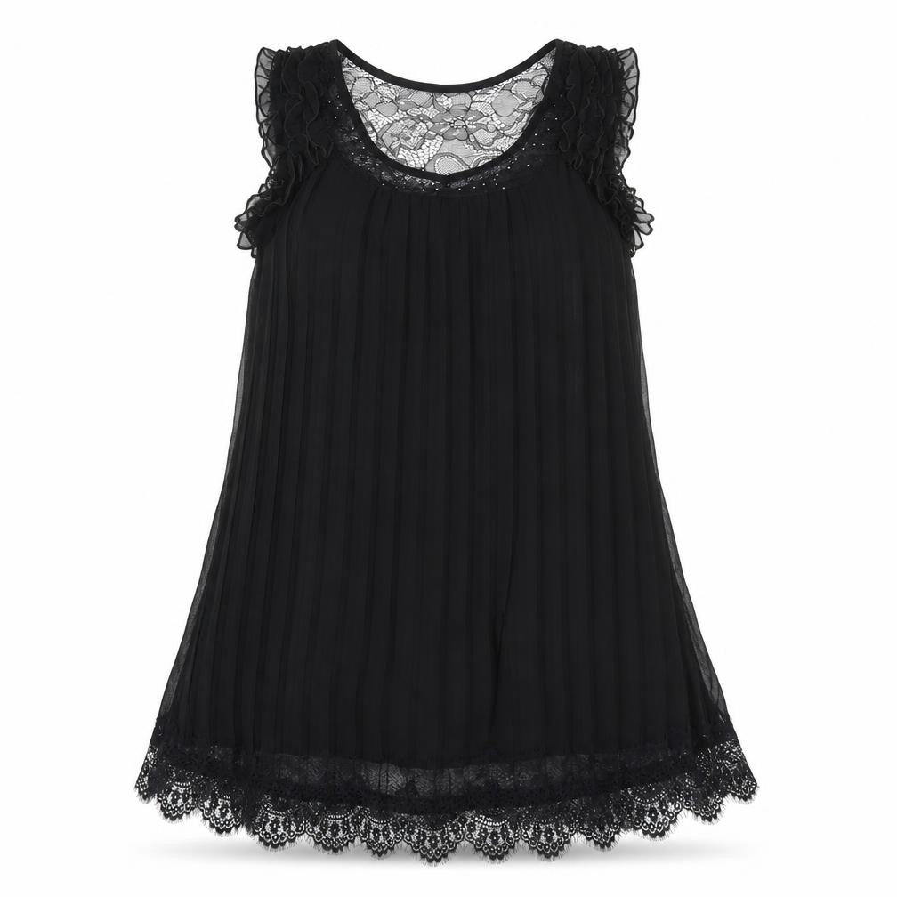 LUNA Womens Black  Polyester Tank Dress  Size S  Round Neck