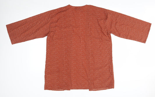 Boohoo Womens Orange V-Neck  Polyester Cardigan Jumper Size M