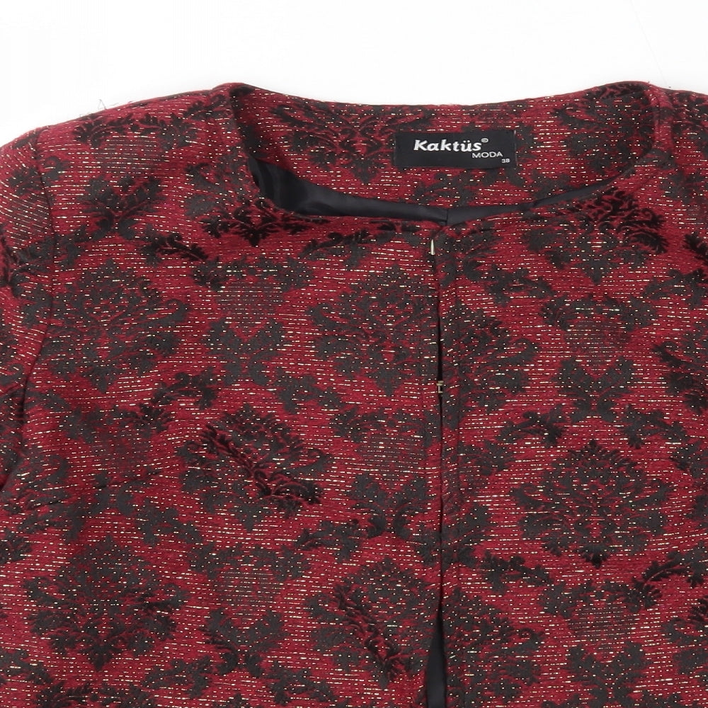Kaktus Womens Red Floral  Jacket  Size 10