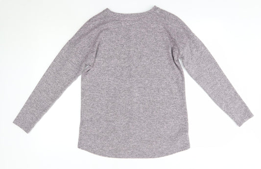 Peacocks Womens Purple Round Neck  Polyester Pullover Jumper Size 8