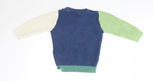 M&S Baby Multicoloured  100% Cotton Pullover Jumper Size 9-12 Months