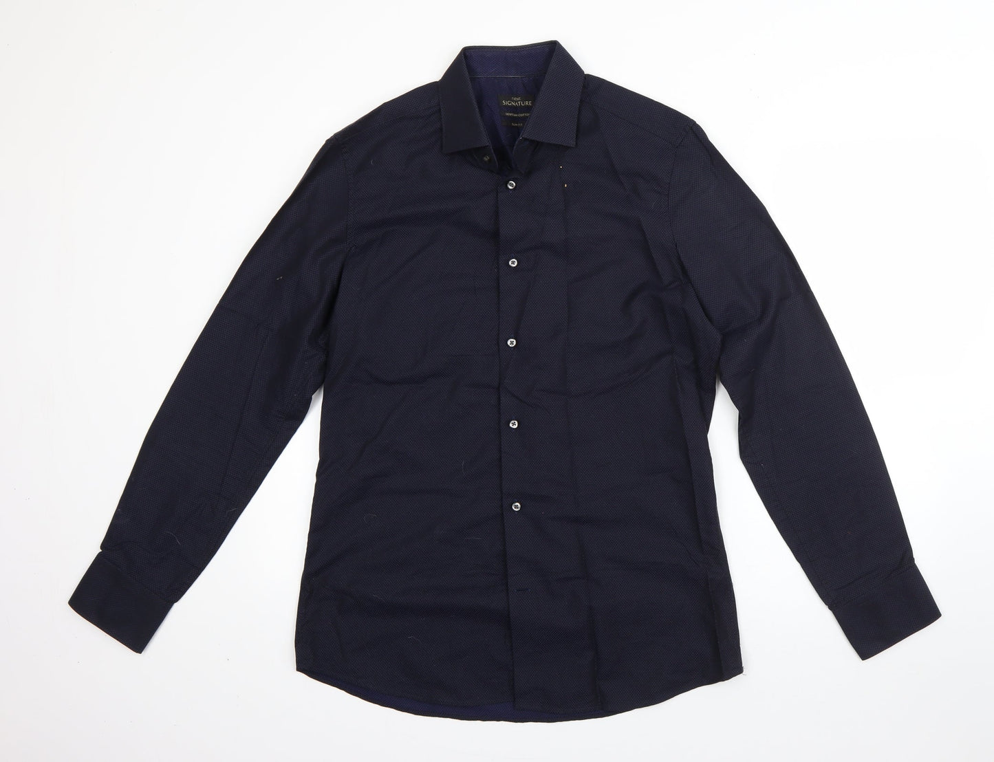 NEXT Mens Blue  Cotton  Dress Shirt Size 39 Collared Button