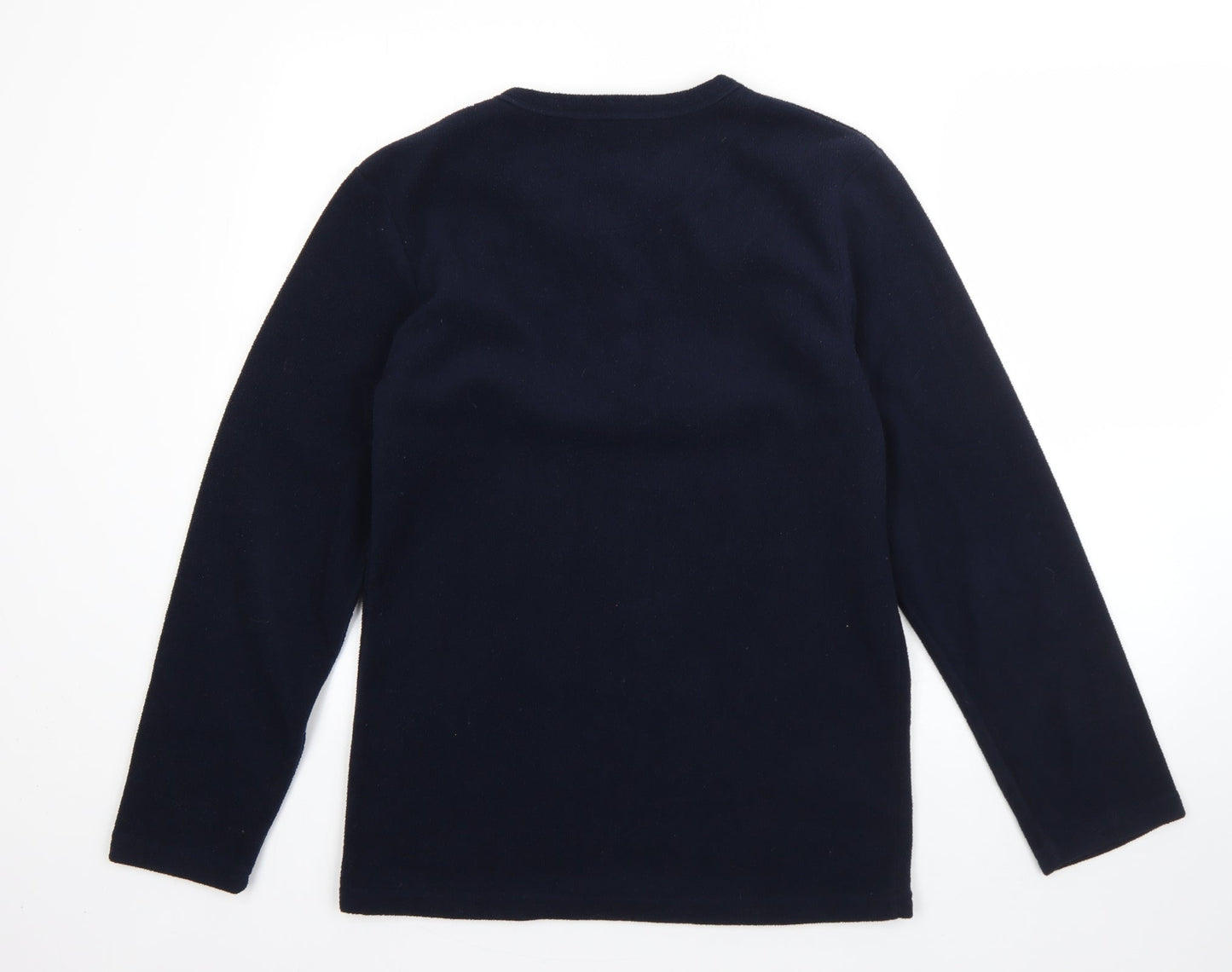 Preworn Mens Blue V-Neck  Polyester Pullover Jumper Size S