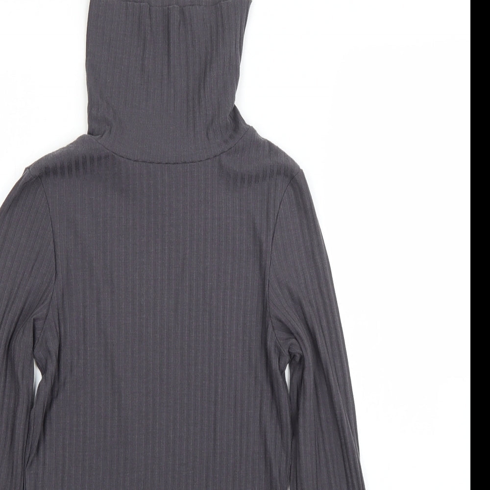 New Look Womens Grey Roll Neck  Viscose Pullover Jumper Size 8