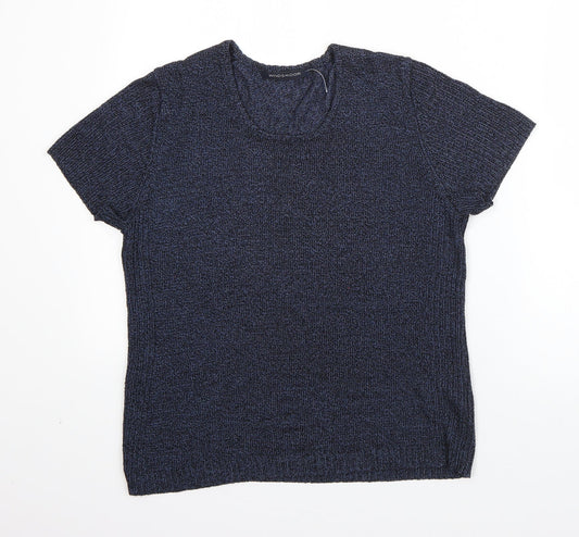 Windsor Womens Blue Round Neck  Viscose Pullover Jumper Size S