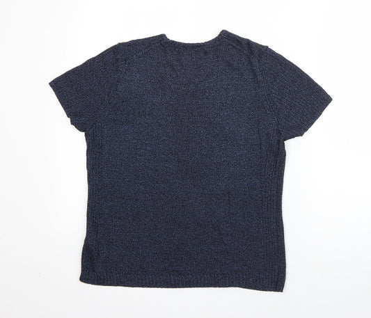 Windsor Womens Blue Round Neck  Viscose Pullover Jumper Size S