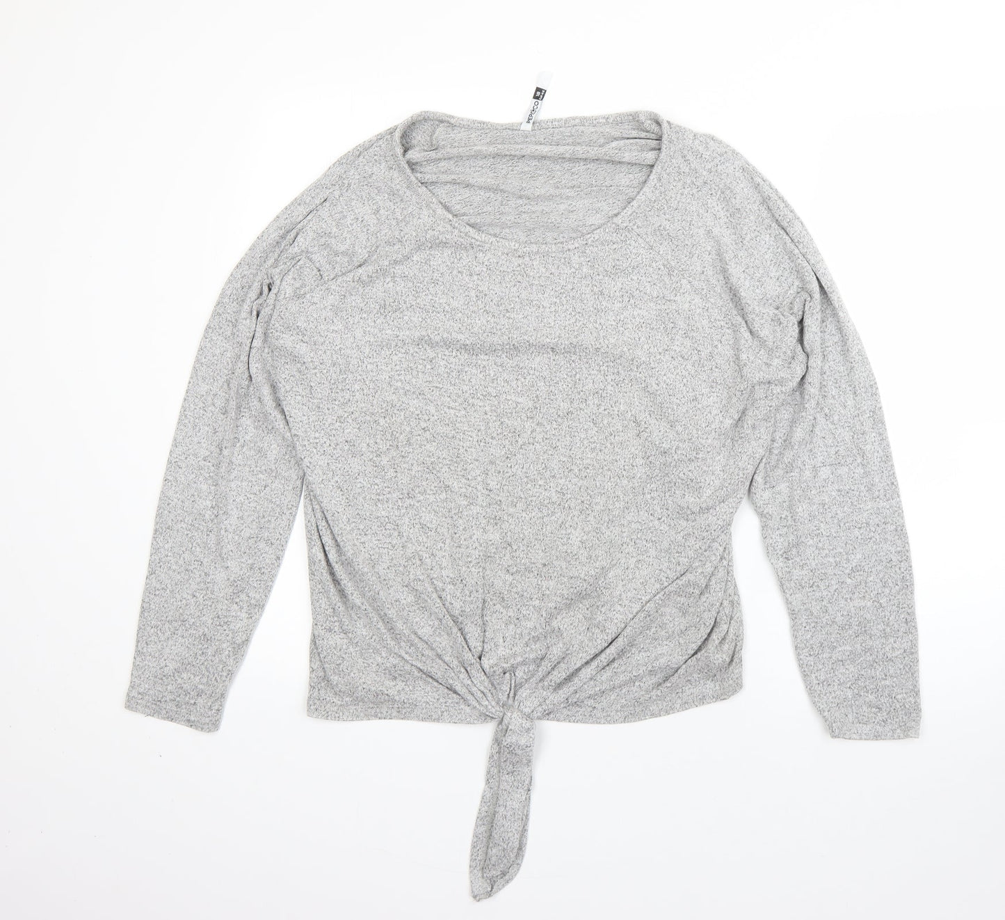 Pep&Co Womens Grey Round Neck  Viscose Pullover Jumper Size 18