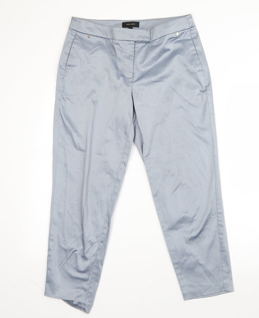 River Island Womens Blue  Cotton Dress Pants Trousers Size 8 L25 in Regular