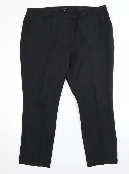 Papaya Womens Grey  Polyester Dress Pants Trousers Size 20 L26 in Regular