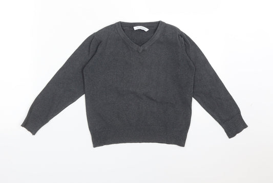 M&S Boys Grey  Cotton Pullover Sweatshirt Size 4-5 Years   - SCHOOL