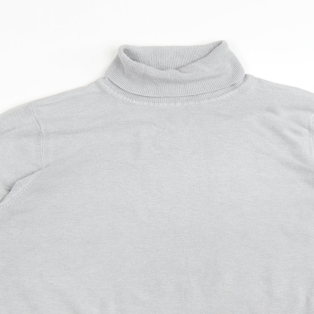 CMD Womens Grey  Acrylic Basic T-Shirt Size L Roll Neck