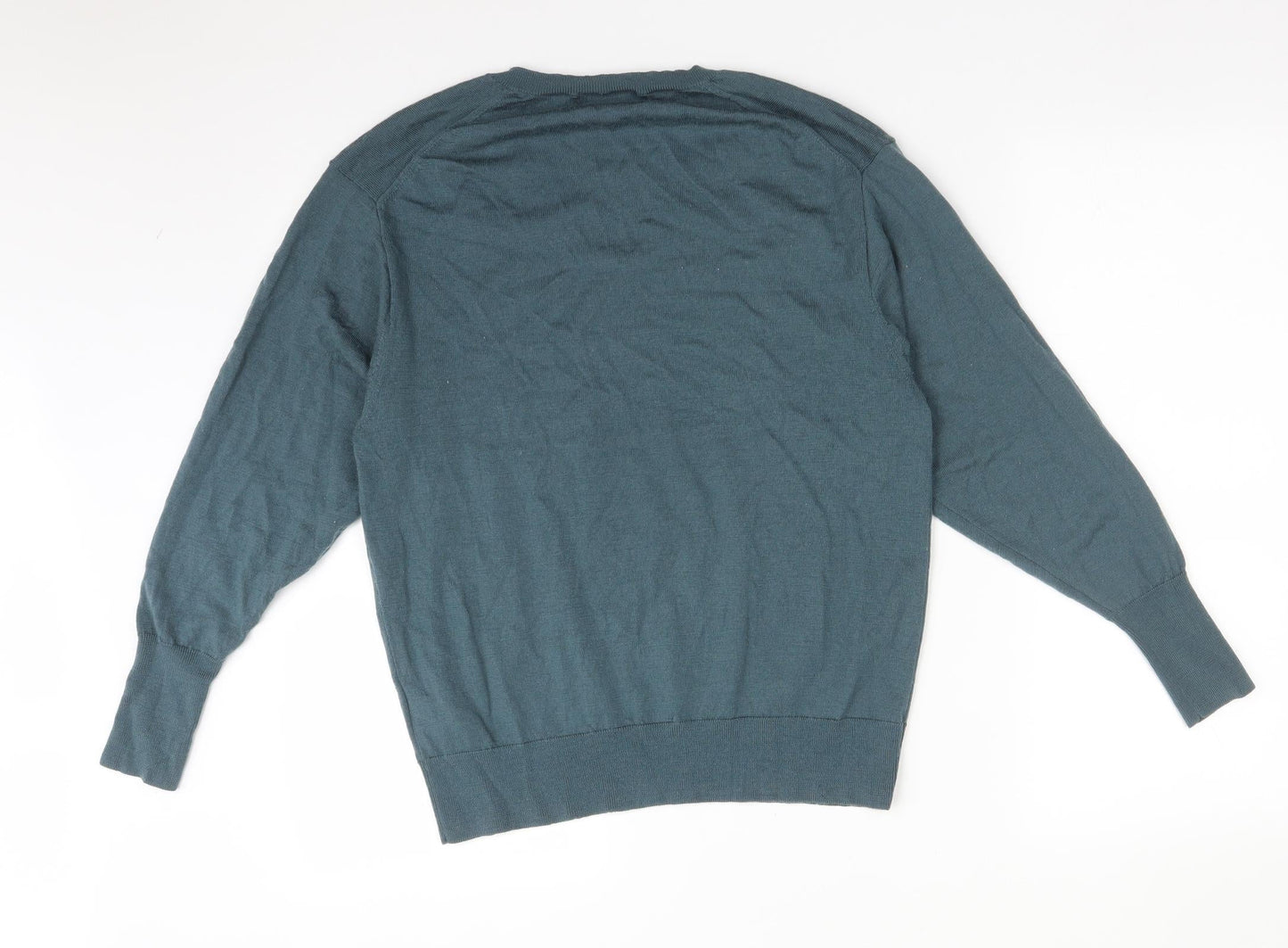 UNI QLO Womens Green  Wool Basic T-Shirt Size M V-Neck