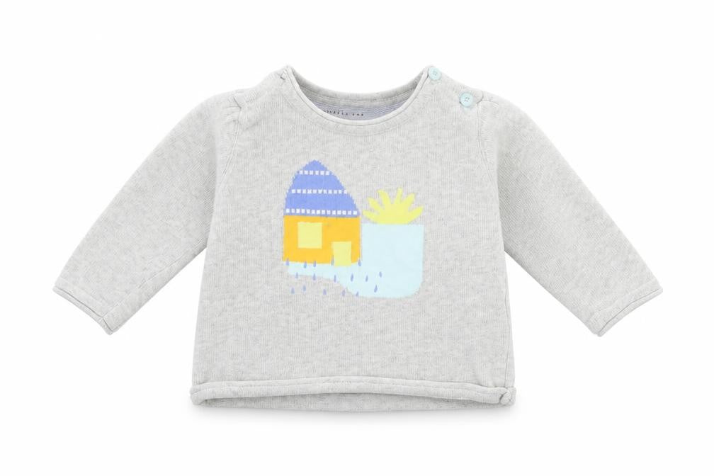 Marks and Spencer Baby Grey  Cotton Pullover Jumper Size 6-9 Months