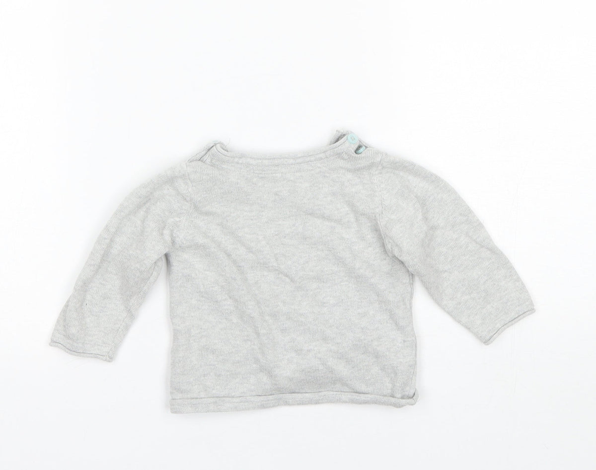Marks and Spencer Baby Grey  Cotton Pullover Jumper Size 6-9 Months