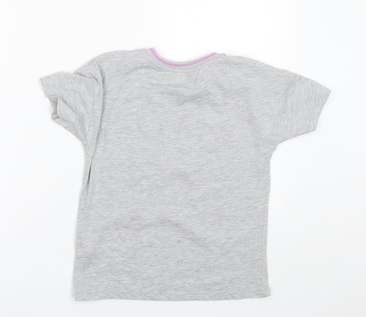 George Girls Grey  Polyester Basic T-Shirt Size 10-11 Years Round Neck