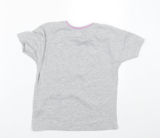 George Girls Grey  Polyester Basic T-Shirt Size 10-11 Years Round Neck