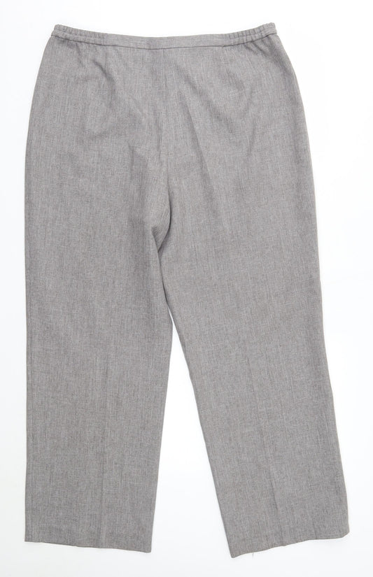 Agenda Womens Grey  Polyester Dress Pants Trousers Size 18 L28 in Regular