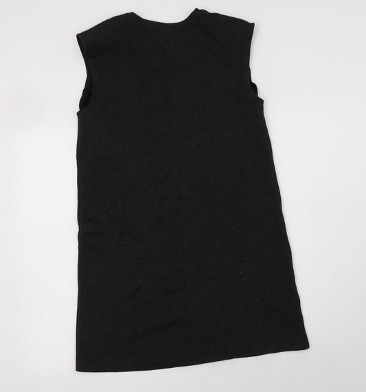 Zara Womens Grey  Viscose A-Line  Size S  Crew Neck