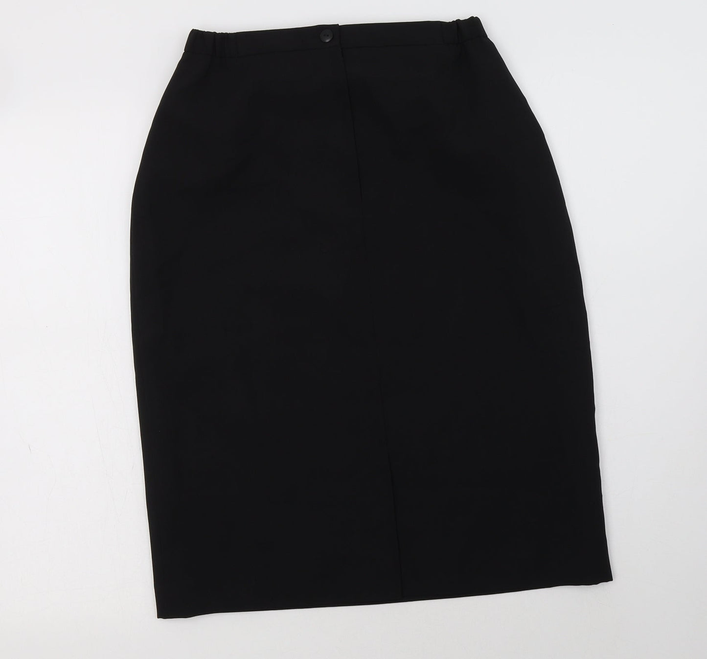 CONTEXT Womens Black  Polyester Straight & Pencil Skirt Size 12   Button