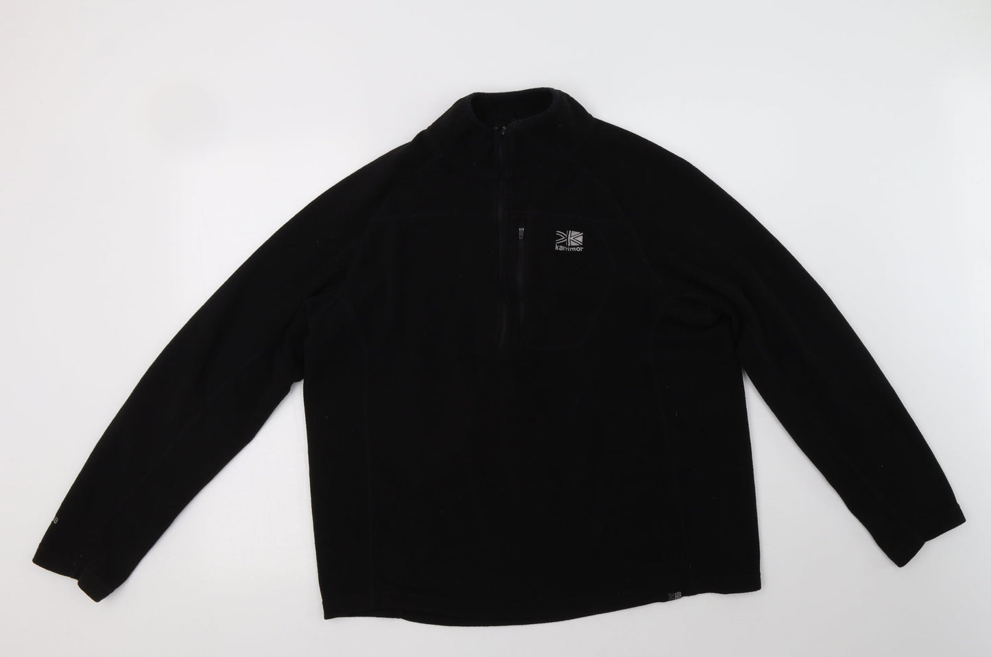 Karrim Womens Black  Polyester Henley Hoodie Size L  Zip