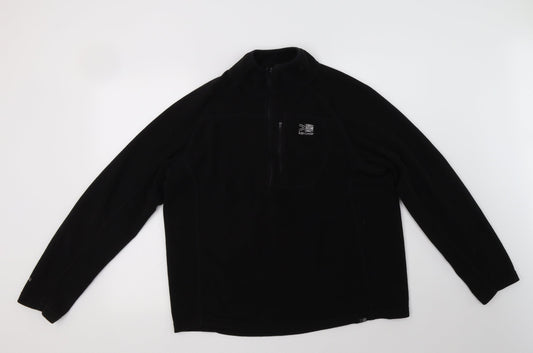 Karrim Womens Black  Polyester Henley Hoodie Size L  Zip