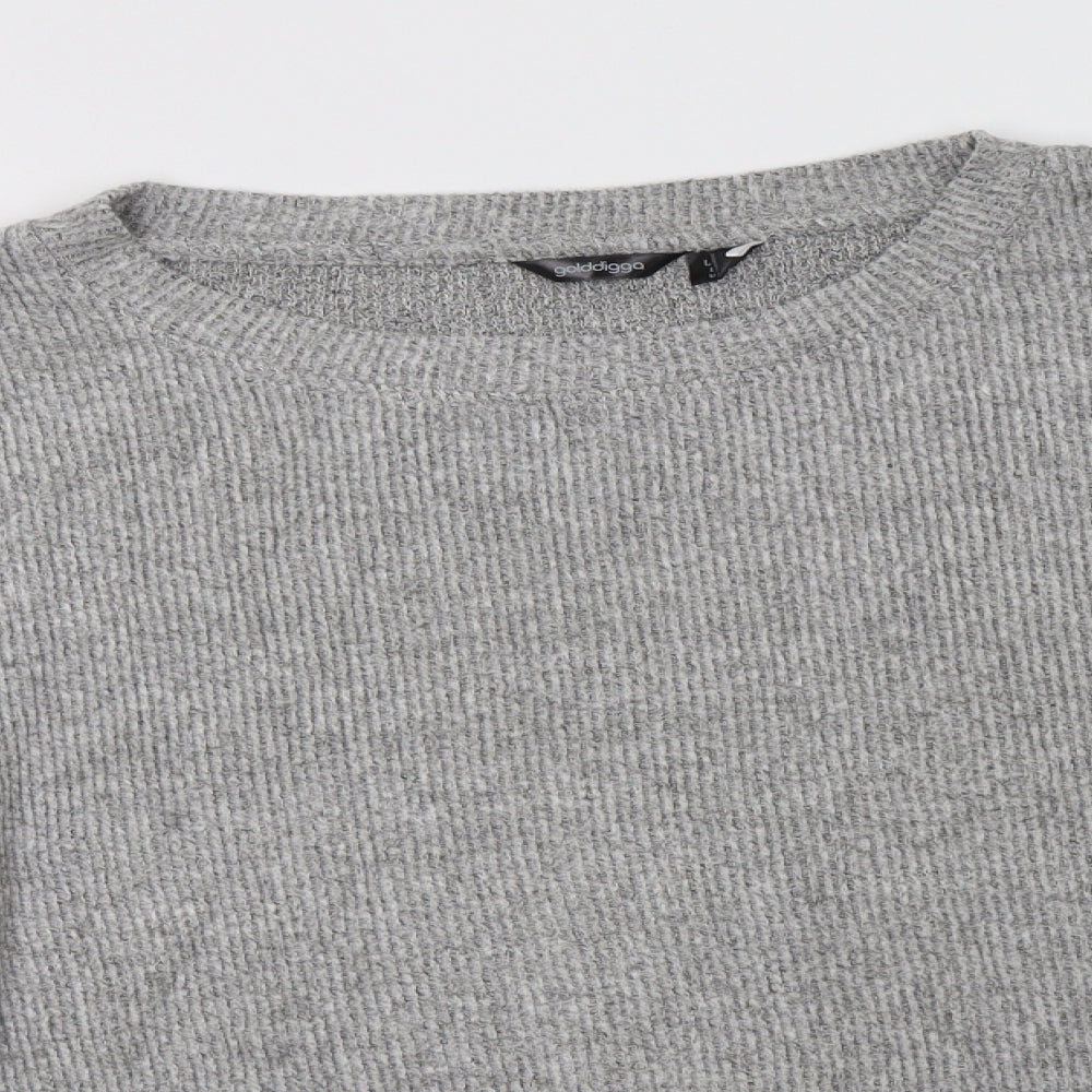 Golddigga Womens Grey  Viscose Top Lounge Set Size M