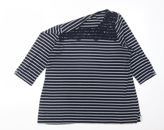 Love Leisure Womens Multicoloured Round Neck Striped Polyester Pullover Jumper Size 18