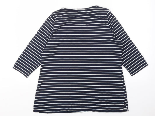 Love Leisure Womens Multicoloured Round Neck Striped Polyester Pullover Jumper Size 18