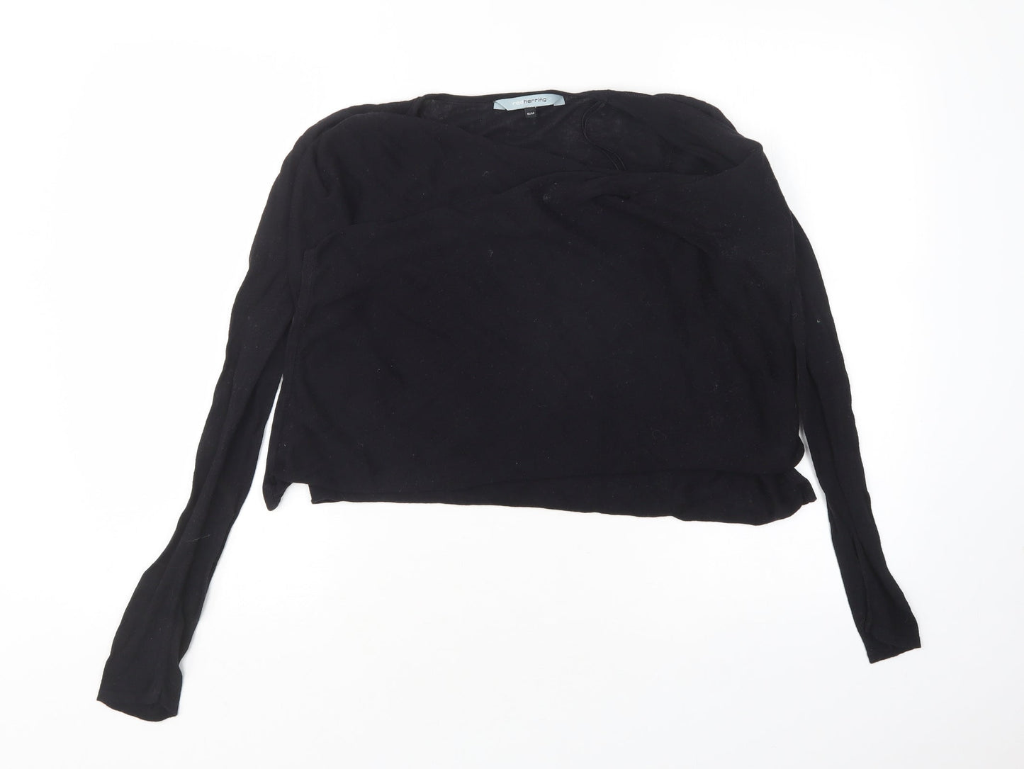Red Herring  Womens Black V-Neck  Cotton Cardigan Jumper Size S