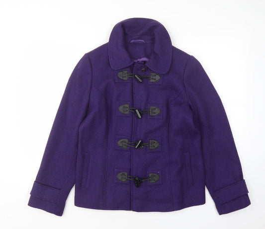 M&Co Womens Purple   Overcoat Coat Size 14