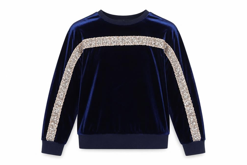Very Girls Blue Round Neck  Polyester Pullover Jumper Size 9 Years