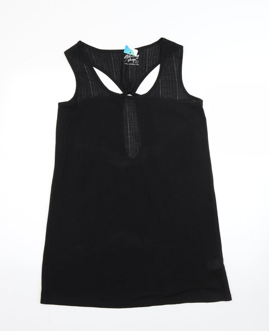 Holiday Shop Womens Black  Polyester Basic Blouse Size S Round Neck