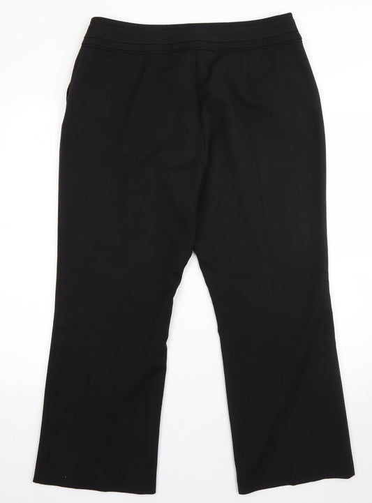 BM Womens Black  Viscose Dress Pants Trousers Size 14 L25 in Regular