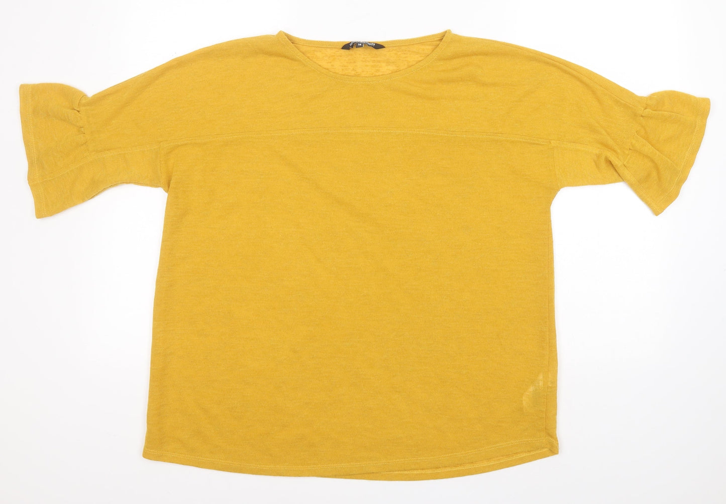 Debenhams Womens Orange Round Neck  Polyester Pullover Jumper Size 16