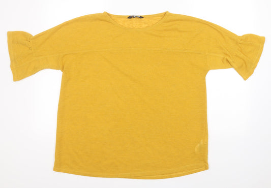 Debenhams Womens Orange Round Neck  Polyester Pullover Jumper Size 16