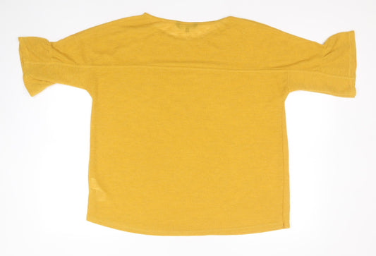 Debenhams Womens Orange Round Neck  Polyester Pullover Jumper Size 16