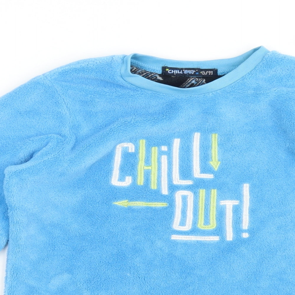 CHILL OUT Boys Blue Solid Polyester  Pyjama Top Size 10-11 Years   - CHILL OUT